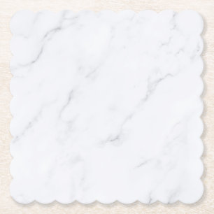 Sous-verre en papier rustique en marbre blanc simp