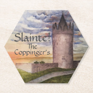 Sous-verre Watercolor Château Irlandais Slainte
