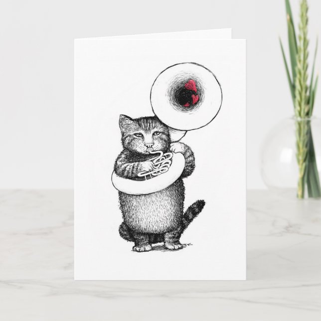 Sousaphone Cat Card (Front)