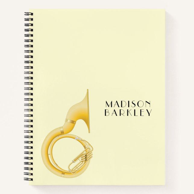 Sousaphone Marching Band Music Teacher Musician Notebook (Front)