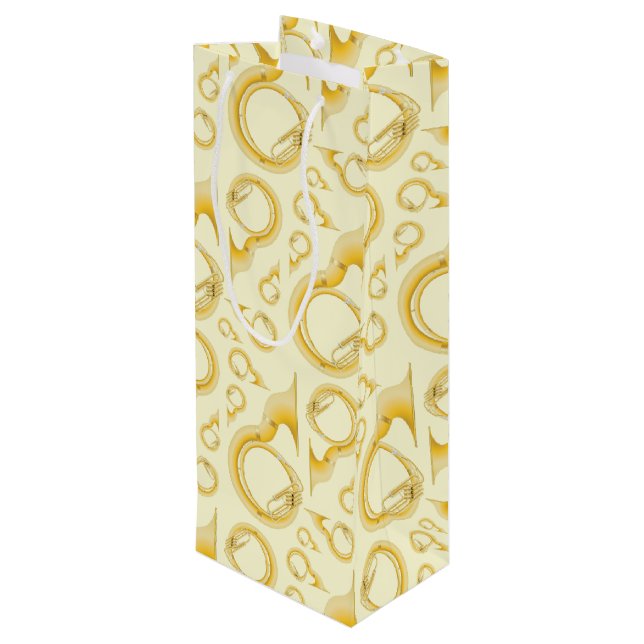 Sousaphone Marching Band Music Teacher Musician Wine Gift Bag (Back Angled)