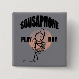 Sousaphone Play Boy 2 Inch Square Button