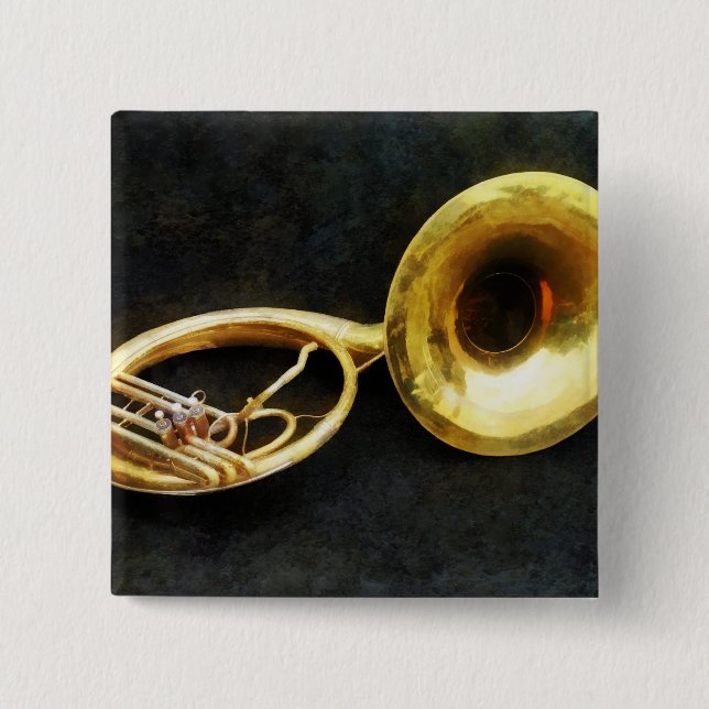 Sousaphone Still Life 2 Inch Square Button (Front)