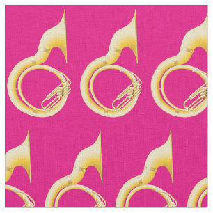 Sousaphone Tuba Music Musician Room Decor Pink Fabric