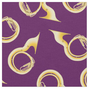 Sousaphone Tuba Music Musician Room Decor Purple Fabric