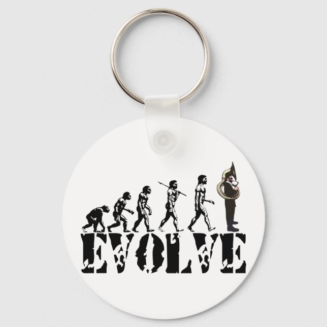 Sousaphone Tuba Tubas Evolution Musical Art Keychain (Front)
