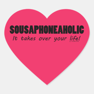 Sousaphoneaholic Life Heart Sticker