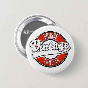 Sousse tunisia vintage style logo 2 inch round button