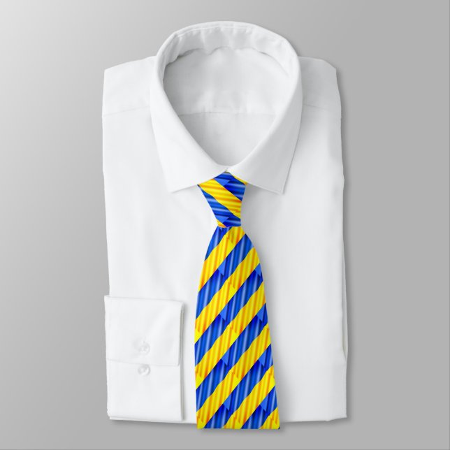 Soutenez l'Ukraine Cravate Couleurs du drapeau ukr (Attaché)