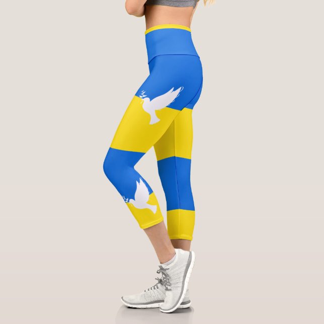 Soutenez l'Ukraine Leggings Peace Dove drapeau ukr (Gauche)