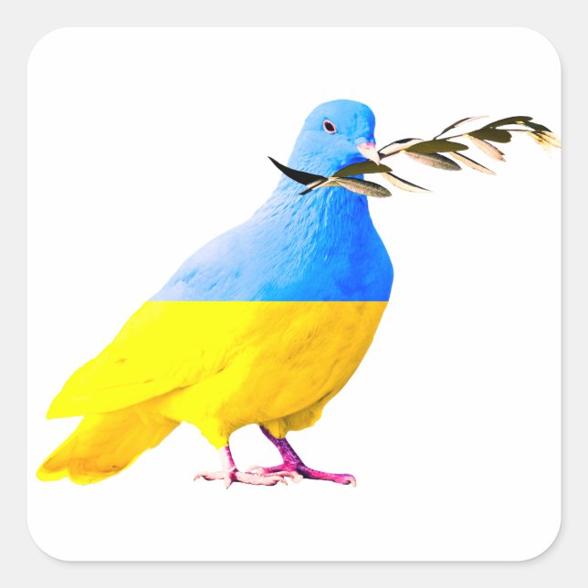 Soutenez l'Ukraine Sticker Peace Dove drapeau ukra (Devant)