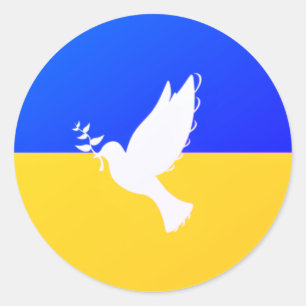 Soutenez l'Ukraine Stickers Peace Dove drapeau ukr