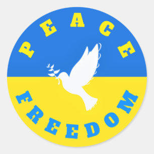 Soutenez l'Ukraine Stickers Peace Dove drapeau ukr