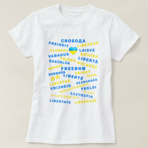 Soutenez l'Ukraine T-shirt Liberté Texte internati