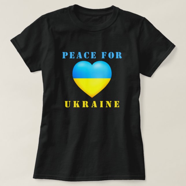 Soutenez l'Ukraine T-shirt Paix Le drapeau ukraini (Design devant)
