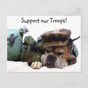 Soutenez nos troupes Boxer militaire carte postale