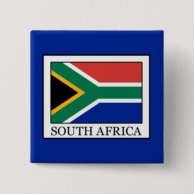 South Africa 2 Inch Square Button (Front)