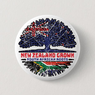 South Africa African New Zealander New Zealand 2 Inch Round Button