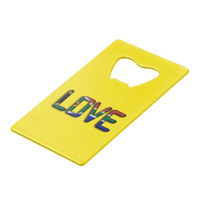 South Africa Beautiful Love Amazing Text Quote Art Credit Card Bottle Opener (Back Angled)