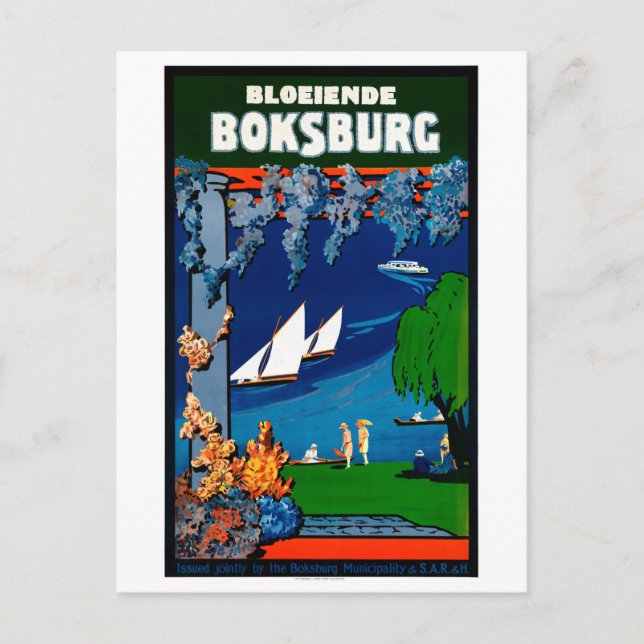 South Africa Boksburg Vintage Travel Poster Postcard (Front)