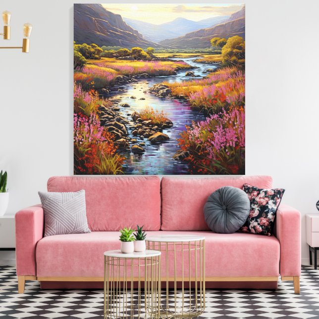 South Africa Cape Mountain Fynbos Landscape Canvas Print (Insitu(LivingRoom))