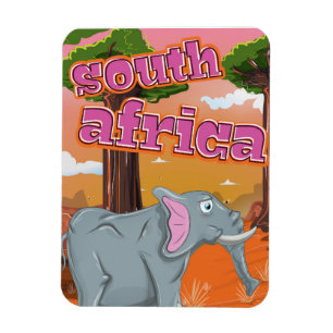 South Africa Cartoon travel poster Magnet