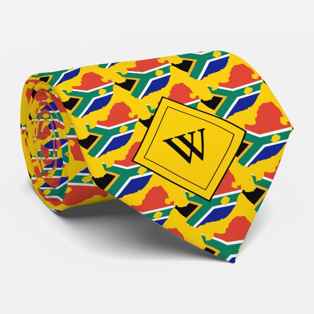 SOUTH AFRICA Christian Scripture Monogram YELLOW Tie (Rolled)