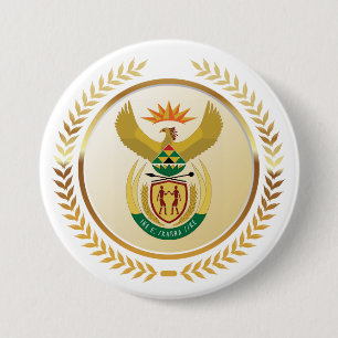 South Africa Coat of Arms 3 Inch Round Button
