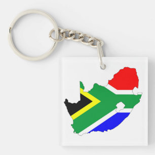 south africa country flag map shape symbol keychain