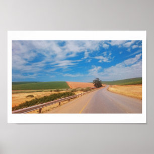 South Africa Countryside Road Sky Landscape Poster