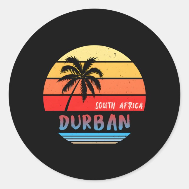 South Africa Durban Classic Round Sticker (Front)