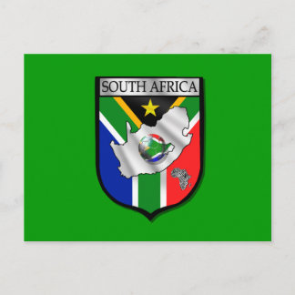 South Africa falg football shield postcard