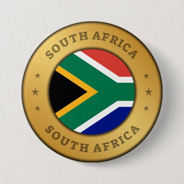 South Africa Flag 3 Inch Round Button (Front)