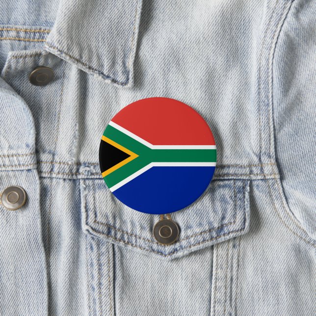 South Africa flag 3 Inch Round Button (In Situ)
