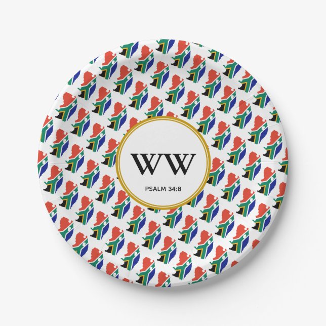 SOUTH AFRICA FLAG Celebration Birthday Heritage Paper Plate (Front)
