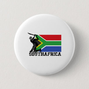 South Africa Flag Cricket Player Tsman Sports Team 2 Inch Round Button