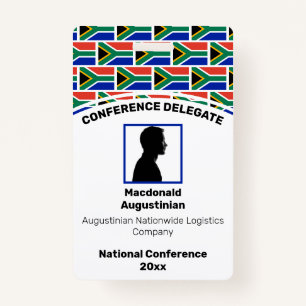 SOUTH AFRICA FLAG Customized Logo Photo ID Name Badge