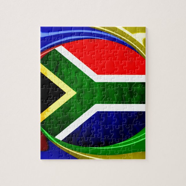 South Africa Flag: Dynamic Swirl Motif Jigsaw Puzzle (Vertical)
