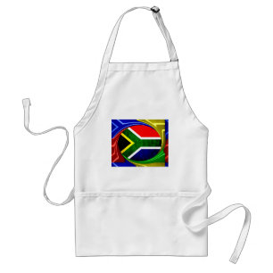 South Africa Flag: Dynamic Swirl Motif Standard Apron