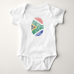 South Africa Flag Fingerprint Baby Bodysuit