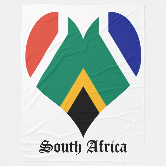 South Africa flag heart - Bokke Fleece Blanket (Front)