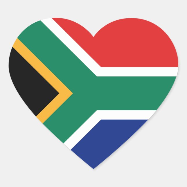 South Africa Flag Heart Sticker (Front)