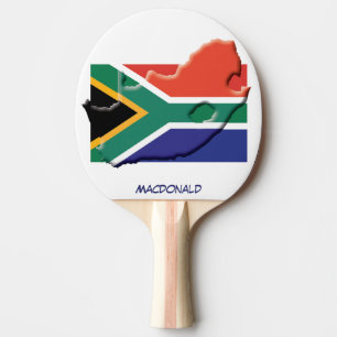 SOUTH AFRICA FLAG & MAP Personalized Ping Pong Paddle