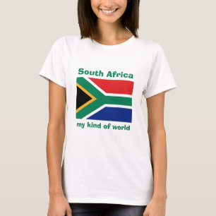 South Africa Flag + Map + Text T-Shirt