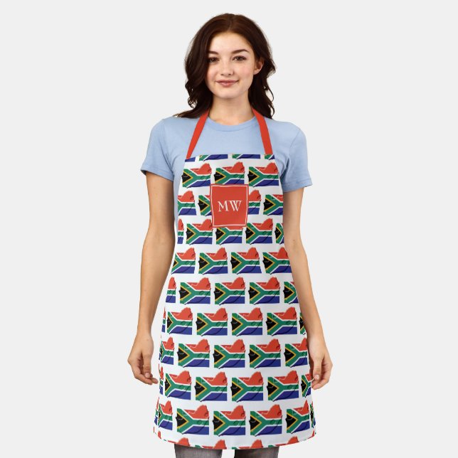 SOUTH AFRICA FLAG | Monogram | South African Apron (Worn)