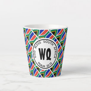 SOUTH AFRICA FLAG Patriotic Customizable Latte Mug