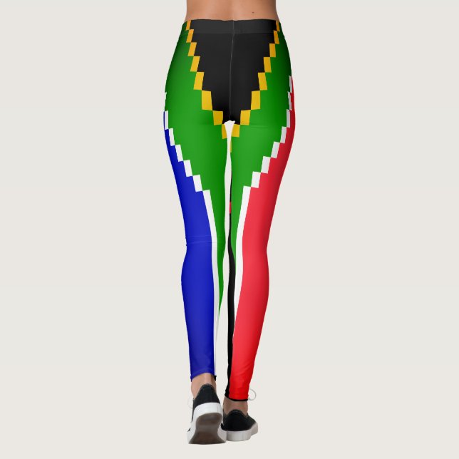 SOUTH AFRICA FLAG PIXEL DESIGN LEGGINGS (Back)