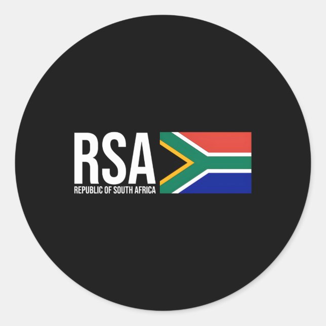 South Africa Flag Rsa Athletic Sports Jersey Style Classic Round Sticker (Front)