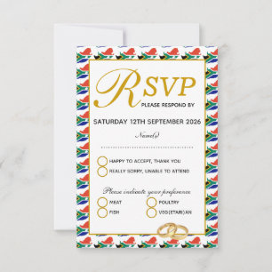 South Africa flag RSVP Card