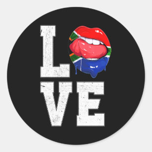 South Africa Flag Soccer Fan Love South African T Classic Round Sticker